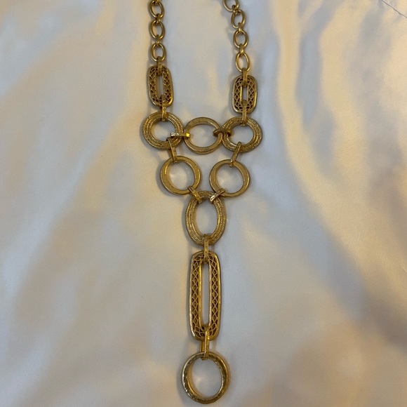 NWT Chico’s Long Matte Gold Heavyweight Necklace - Picture 9 of 9